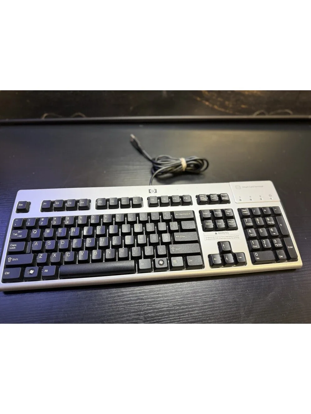 HP KUS0133 USB Wired Keyboard Smart Card CAC Reader 434822-002 Silver